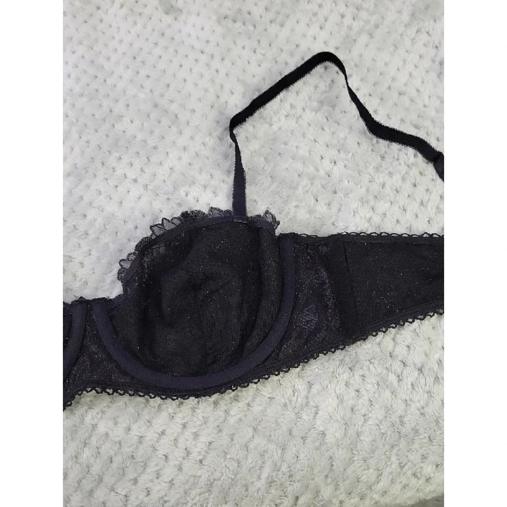 Nwt INC Blac Shimmer Lace Balconette‎ Bra Large